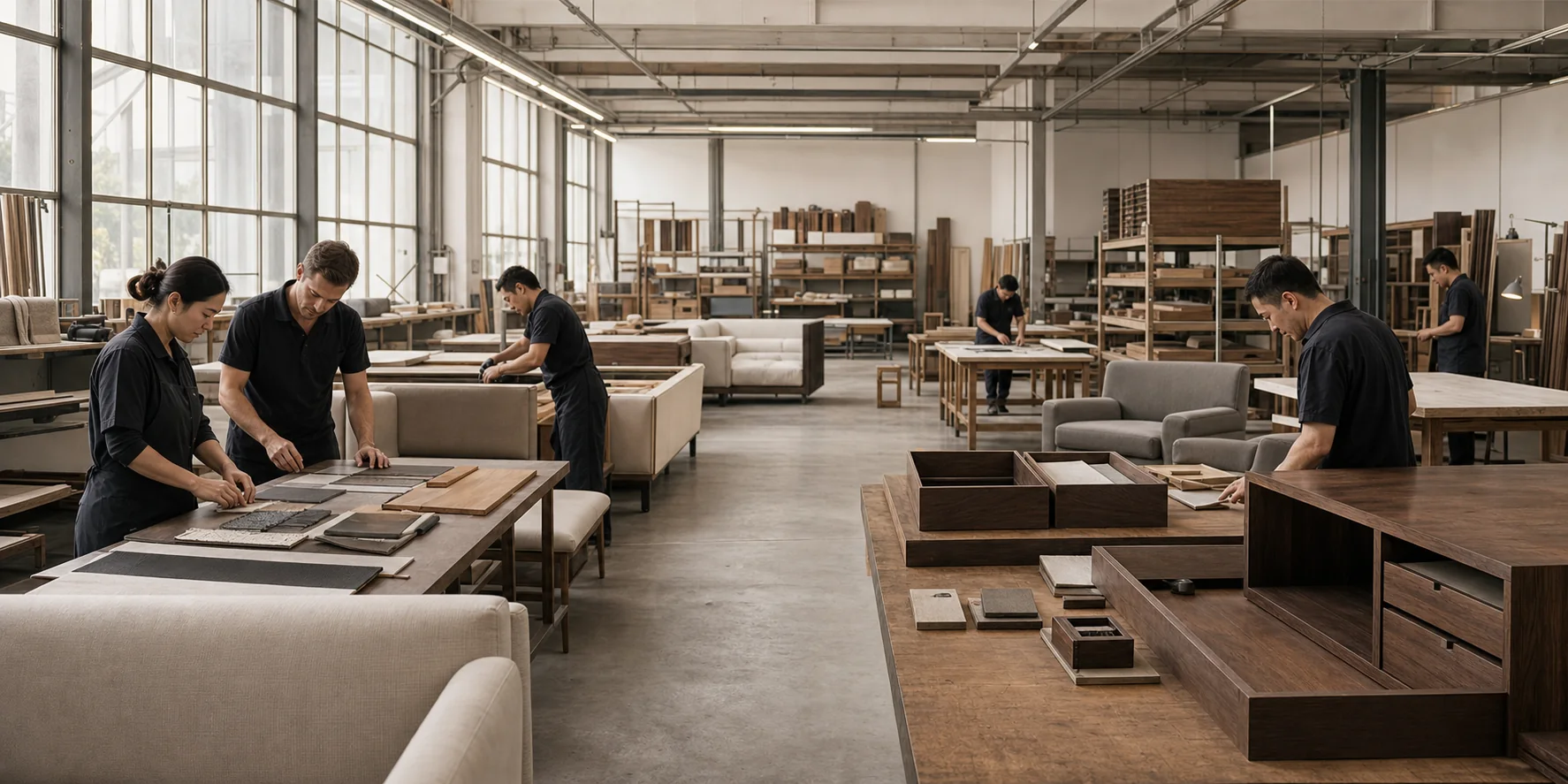 Illustrative premium furniture workshop concept