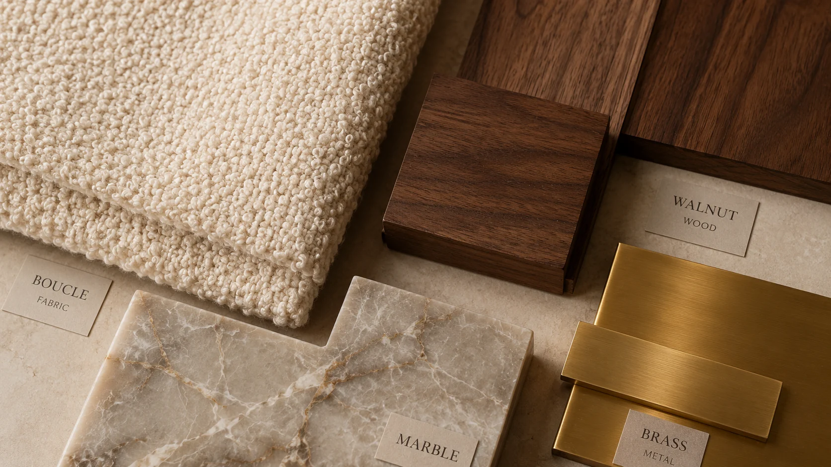 Furniture materials and finishes concept