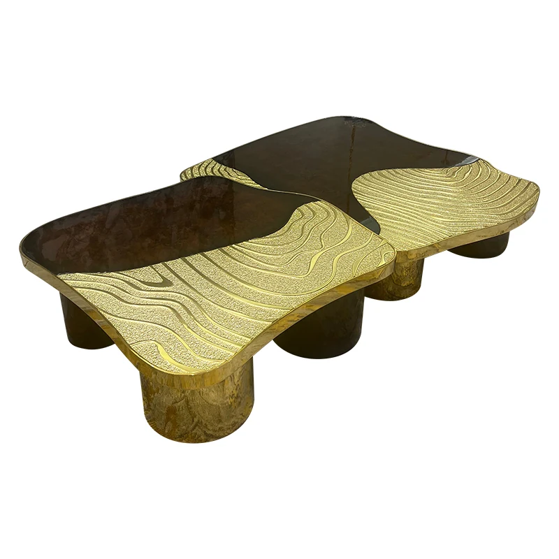 HR-SF-001 sculptural coffee table set on white
