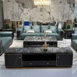 HR-SF-003 luxury sofa collection in showroom, view 1