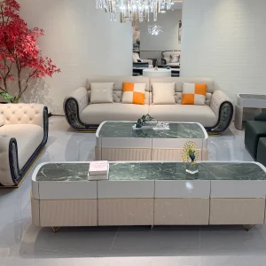 HR-SF-004 luxury sofa collection in showroom, view 1