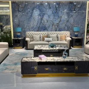 HR-SF-007 luxury sofa collection in showroom, view 1