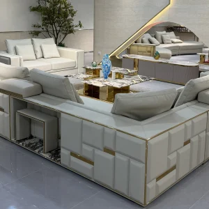 HR-SF-008 luxury sofa collection in showroom, view 1