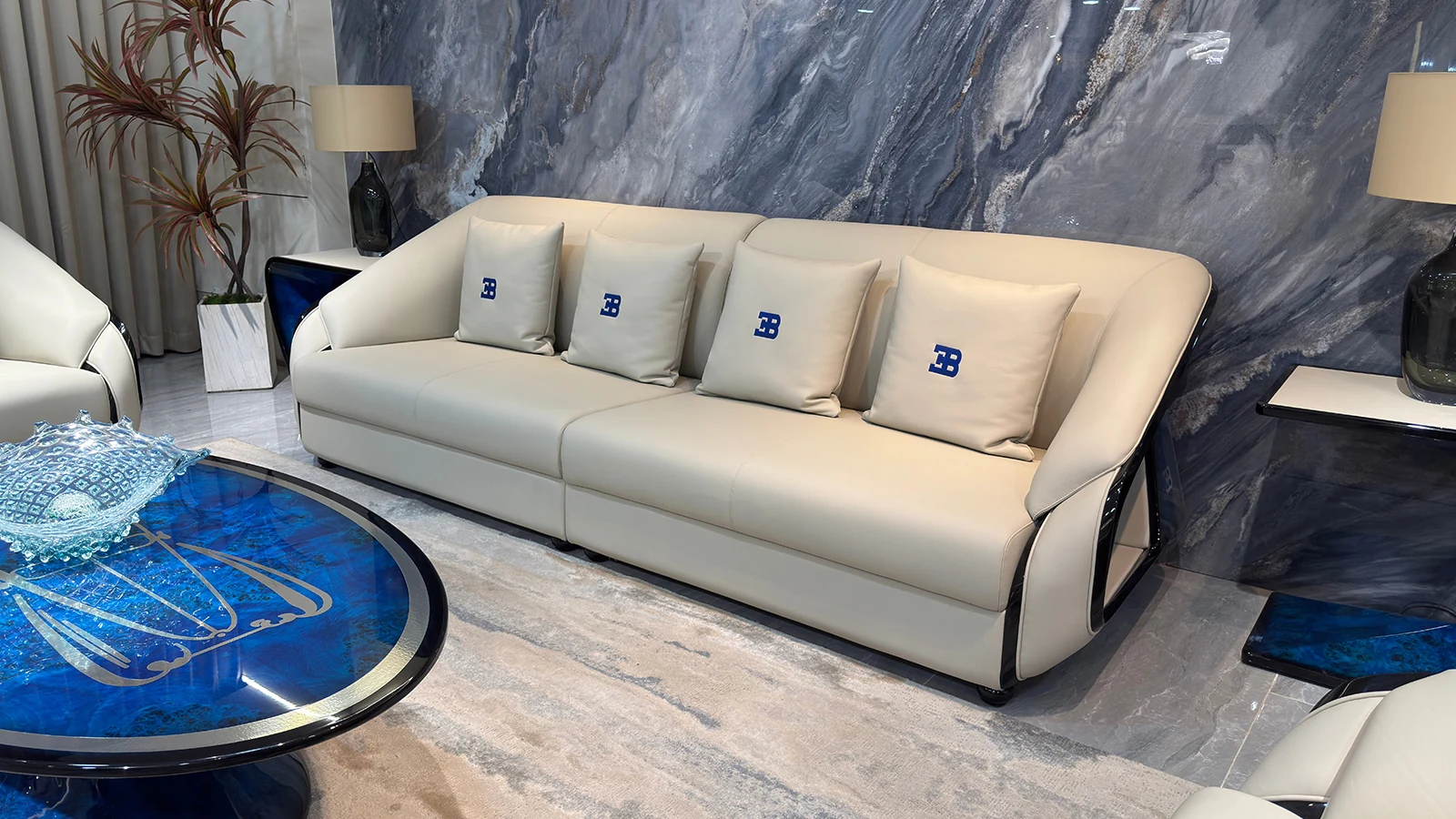HR-SF-009 luxury sofa collection in showroom, view 5