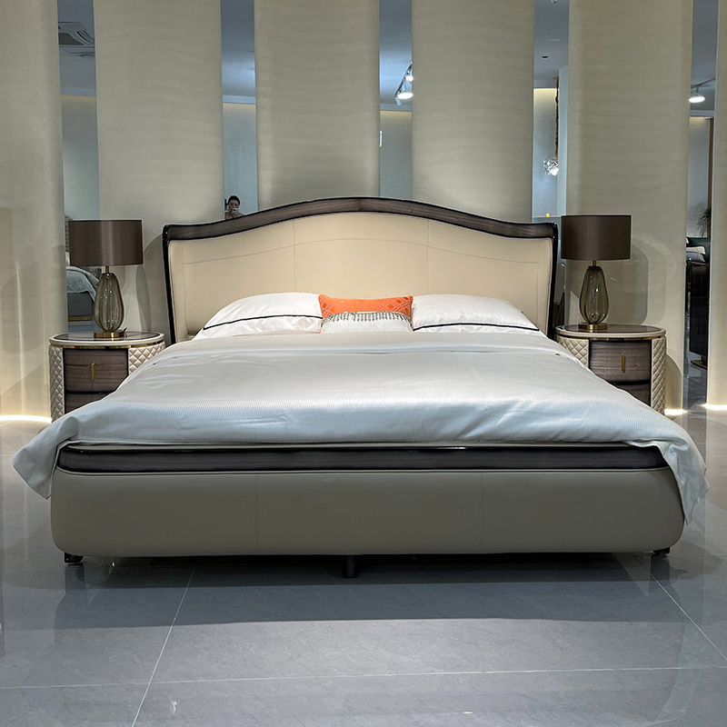 Ivory Arched Contrast Trim Bed in a furnished interior