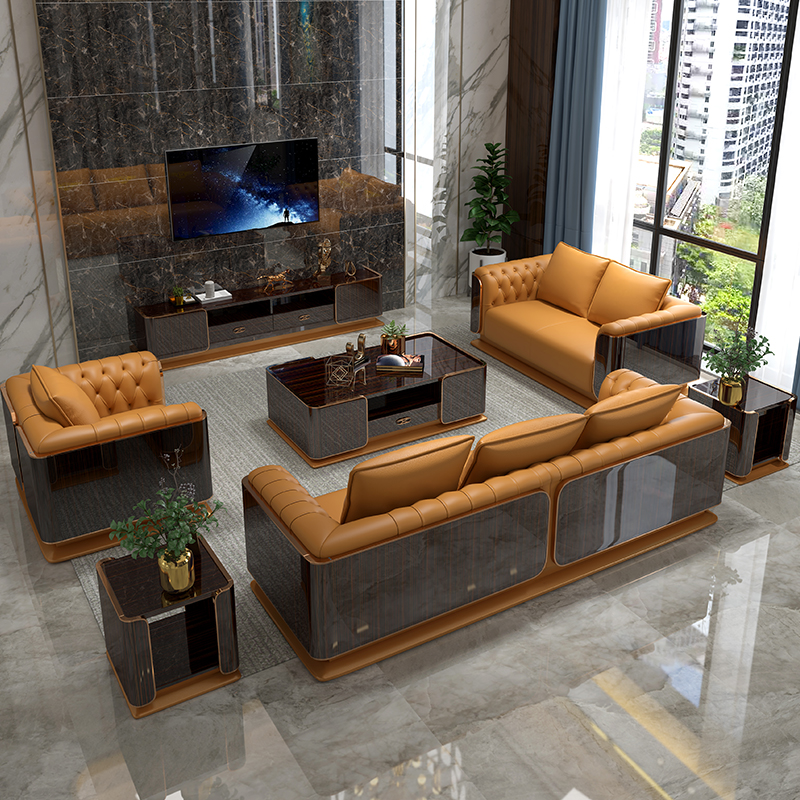 Amber Framed Sofa Collection in a furnished interior