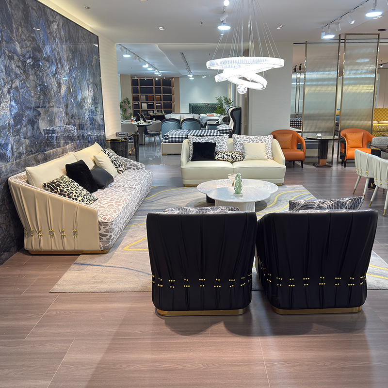 Patterned Channel Sofa Collection in a furnished interior