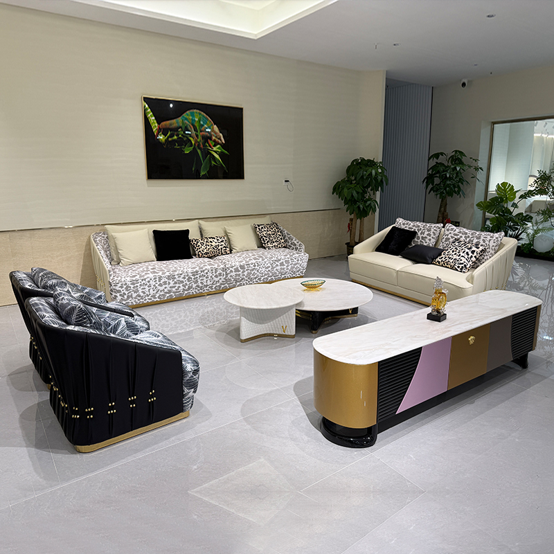 Patterned Channel Sofa Collection in a furnished interior