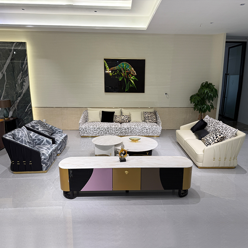 Patterned Channel Sofa Collection in a furnished interior