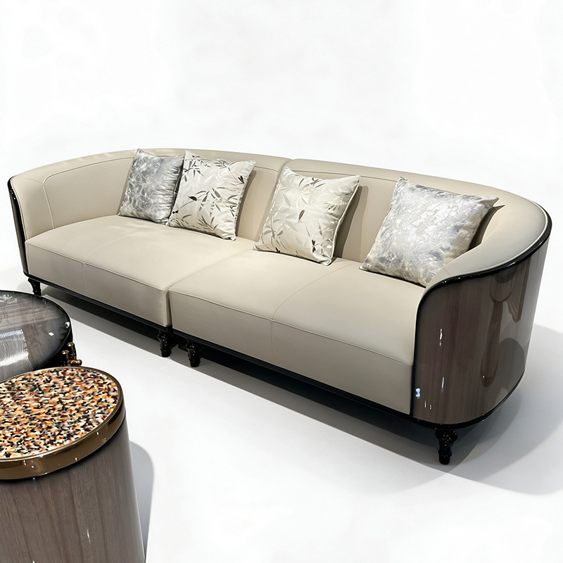 Ivory Rounded Panel Sofa Collection on a white background