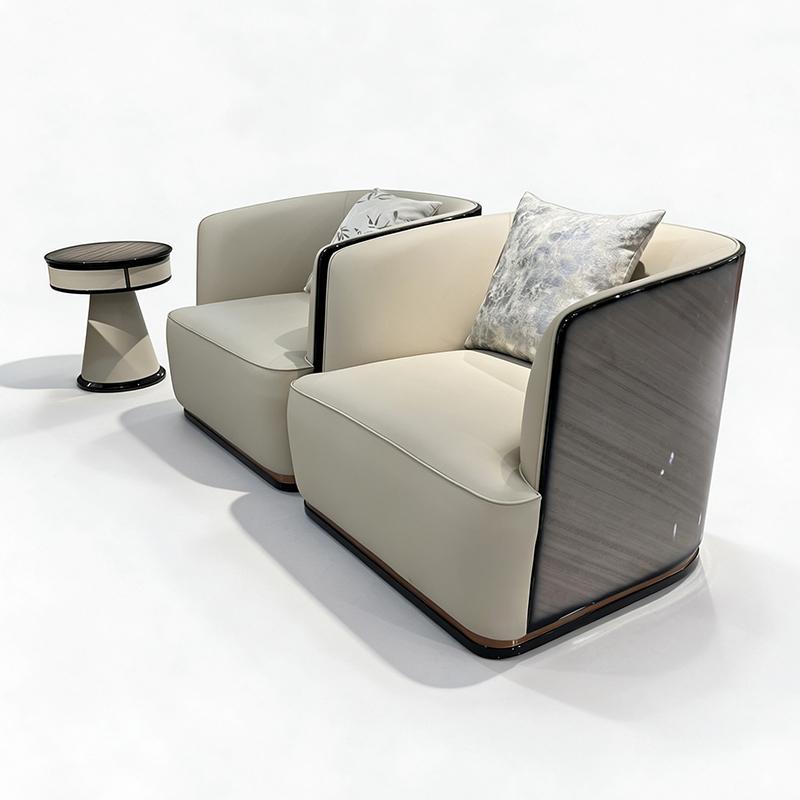 Ivory Rounded Panel Sofa Collection on a white background