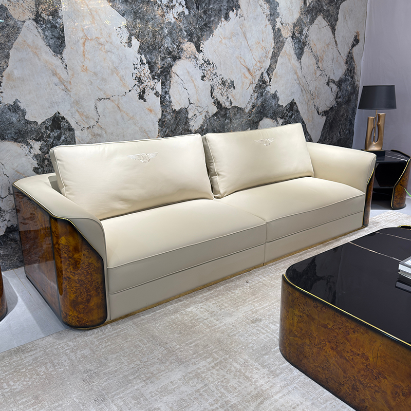 Ivory Warm Panel Sofa Collection in a furnished interior