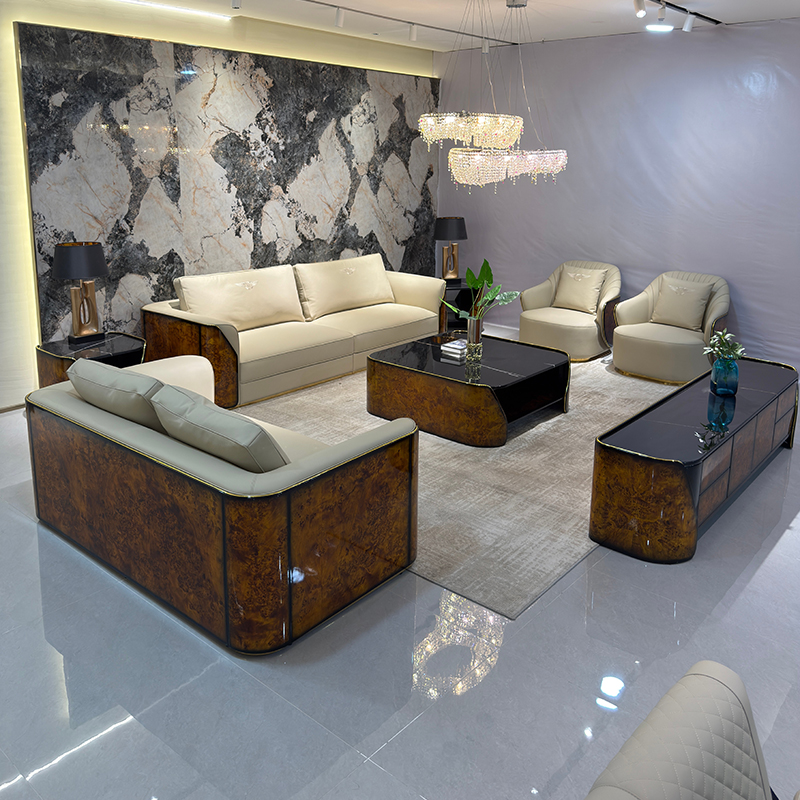 Ivory Warm Panel Sofa Collection in a furnished interior