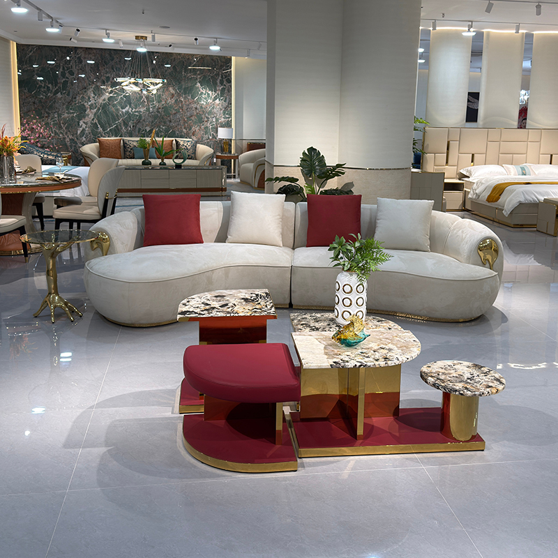 Ivory Cloud Curve Sofa in a furnished interior