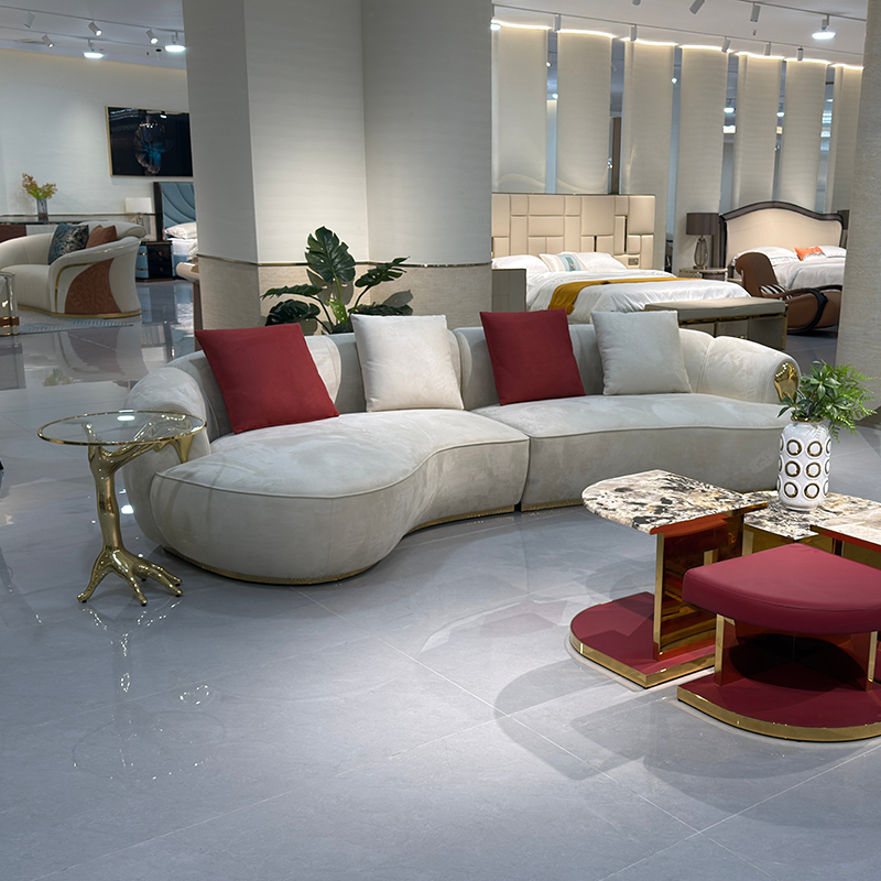 Ivory Cloud Curve Sofa in a furnished interior