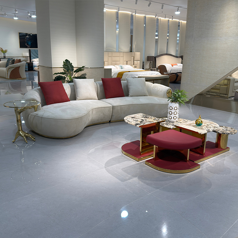 Ivory Cloud Curve Sofa in a furnished interior
