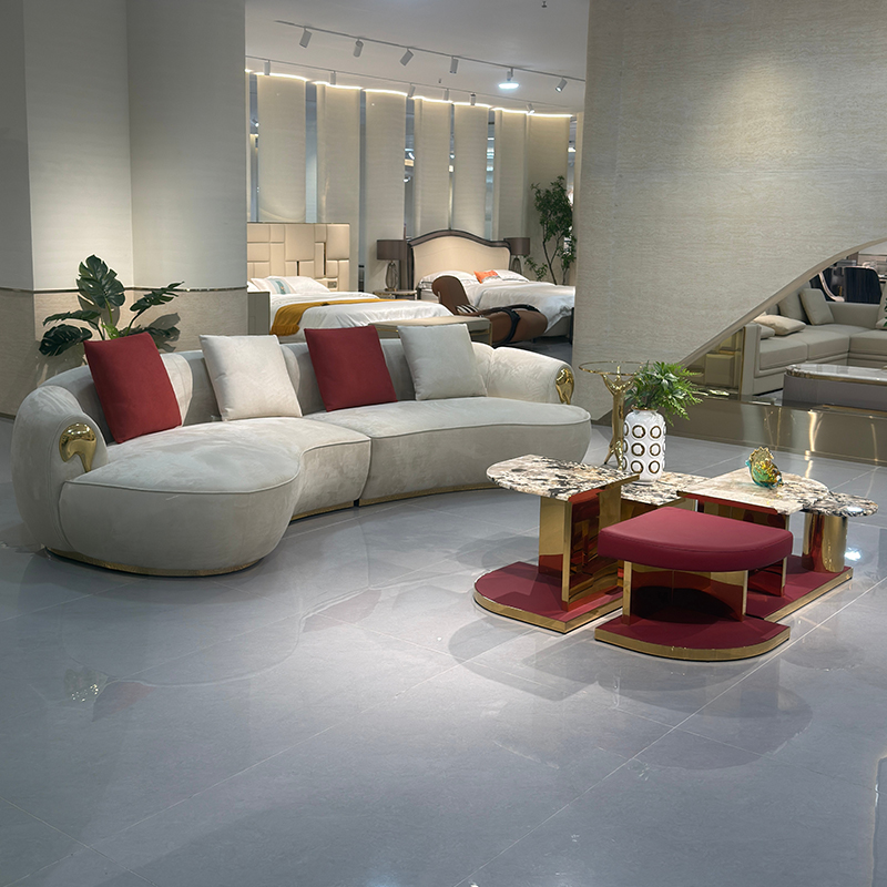 Ivory Cloud Curve Sofa in a furnished interior