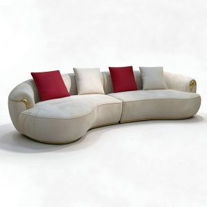 Ivory Cloud Curve Sofa on a white background